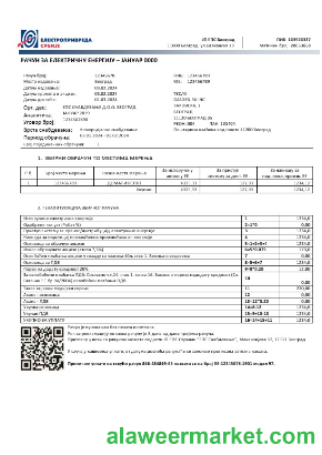 Serbia  j electricity business utility bill template in Word and PDF formats